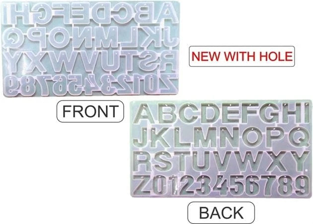 Front pouring alphabet with hole mould