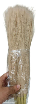 Pink artificial pompas filler sticks bundle held in hand, straight stem floral filler for vase arrangements
