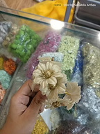 Glitter ball flowers bunch pack of 5 for gift hamper and trousseau decoration available in 2 colours