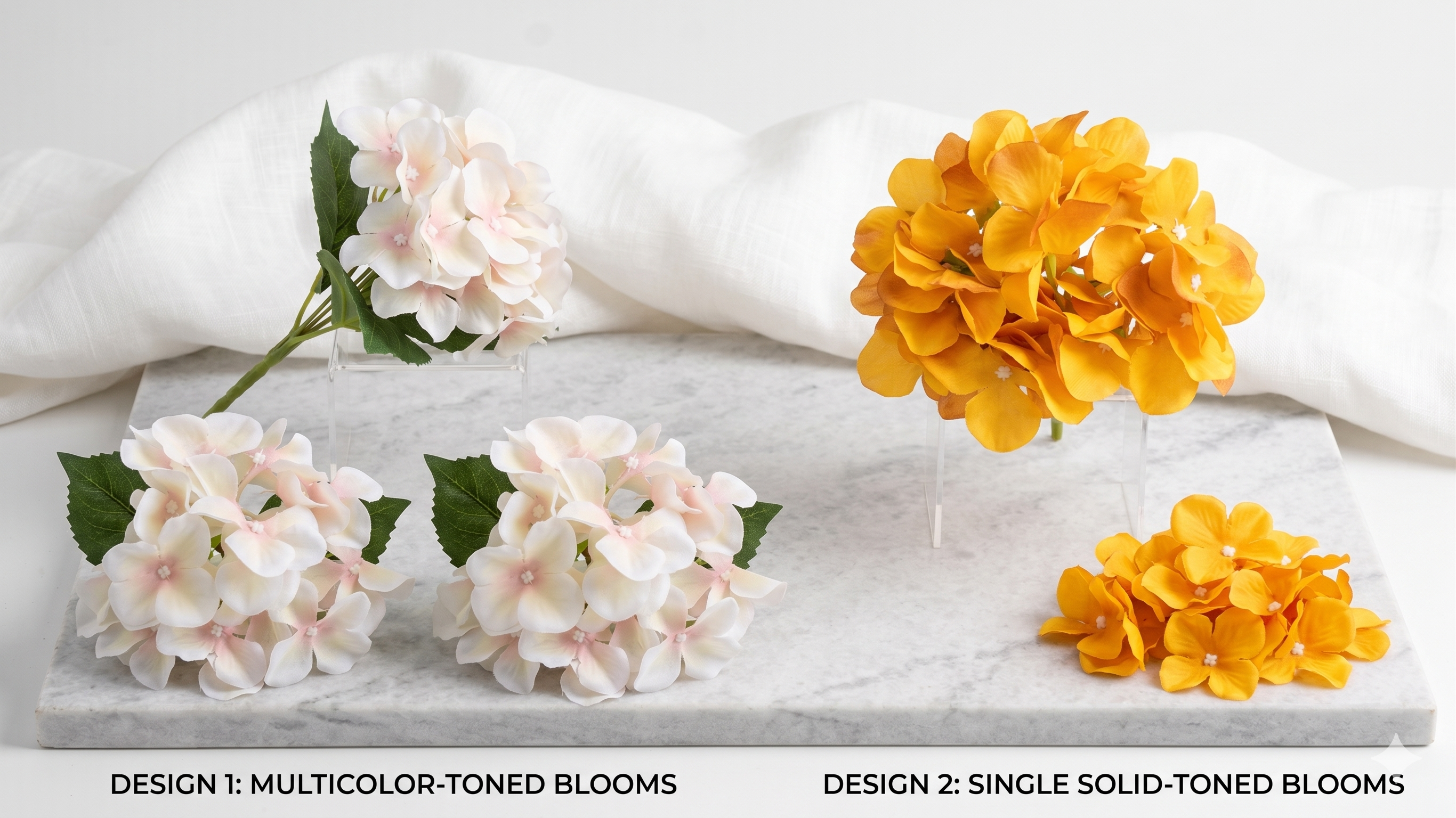 Artificial Hydrangea Flower Bunch – Multicolour & Solid