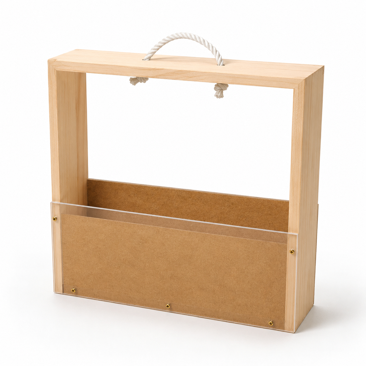 Pinewood Wooden Acrylic Jar basket