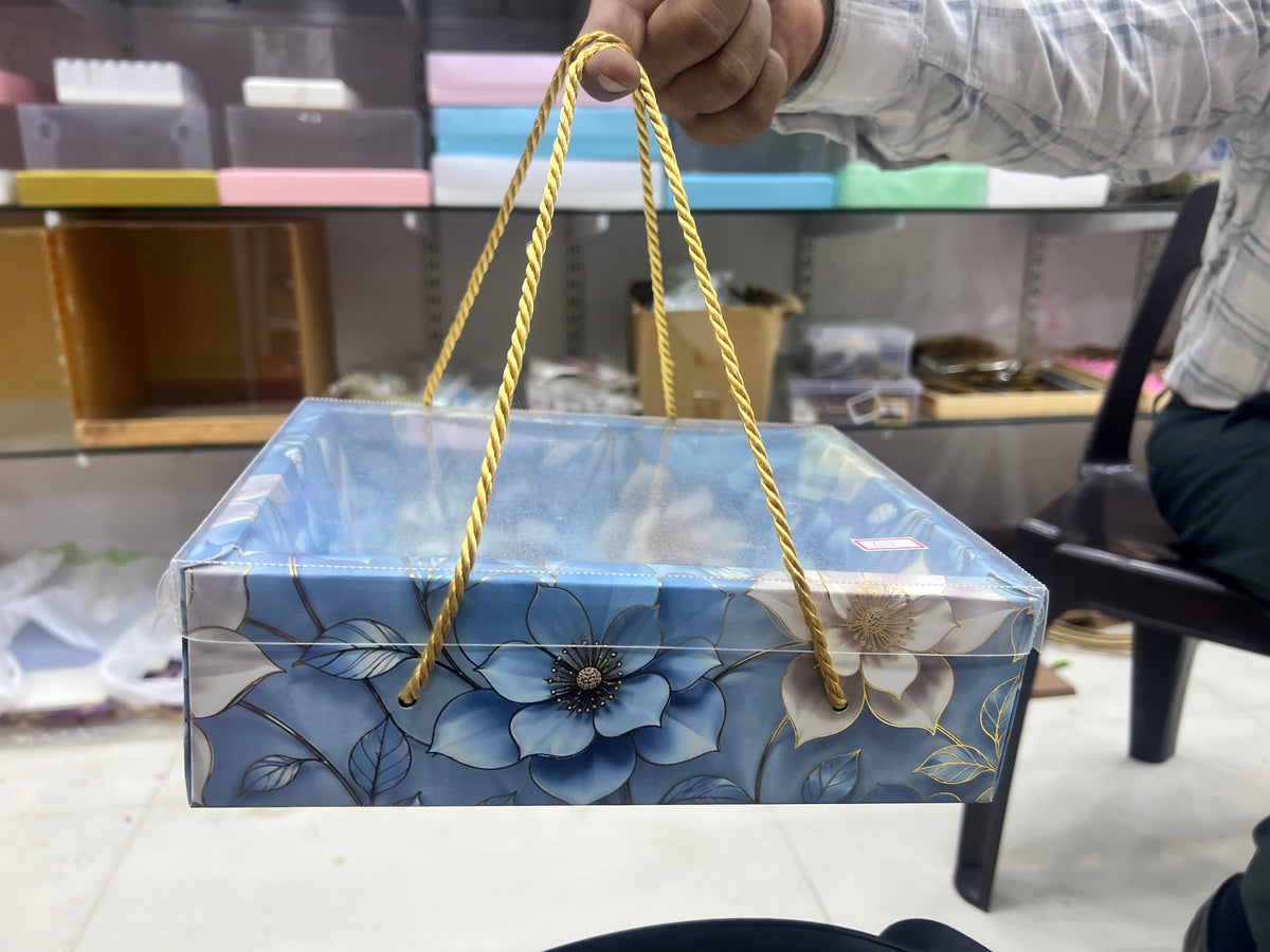 PVC Floral Print Rope Box | Hamper Box(10x8)