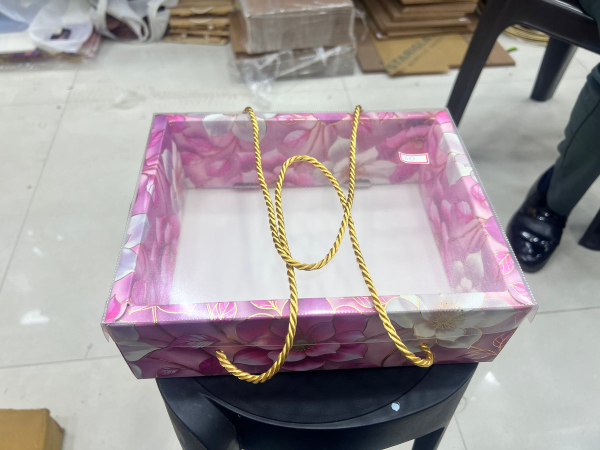 PVC Floral Print Rope Box | Hamper Box(10x8)