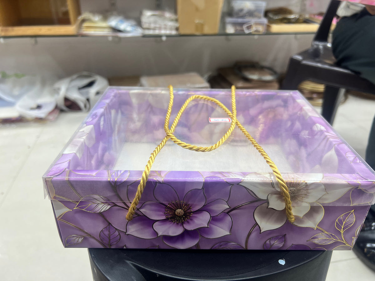 PVC Floral Print Rope Box | Hamper Box(10x8)