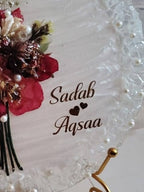 Personalized custom name engraving on resin art platter couple gift