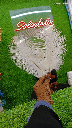 Natural white ostrich feather 8 to 10 inch for nikah pen making and paghdi kalgi decoration