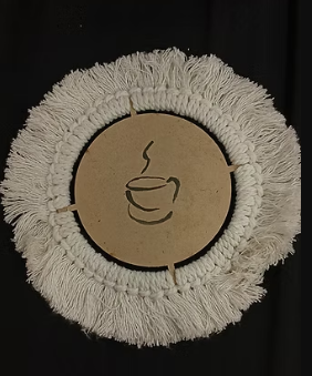 Handwoven Boho Macrame Coaster – Premium Artisan Table Decor