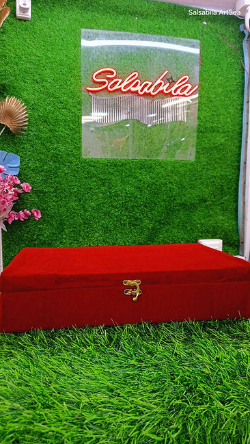 MDF Rectangle box / with velvet for Nikah file