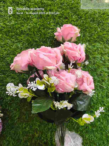 12 Head Rose Flower Bunch With Filler