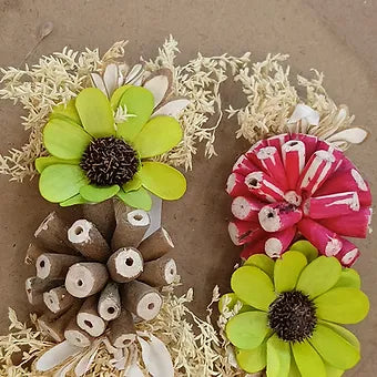 Dry Wooden Sunflower Broach