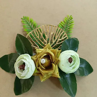 Peony broach with gingko leaves