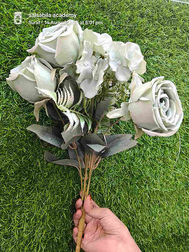 7 Head Big Rose Flower Bunch