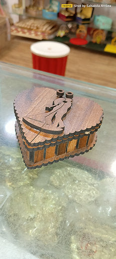 Heart Shape Ring Wooden Box