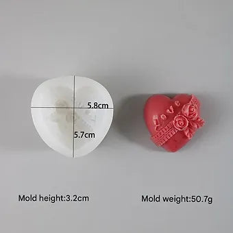 3D Heart Soap & Candle Handmade Mould