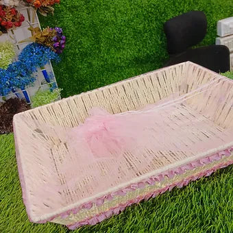 Multi purpose big pink tie up basket