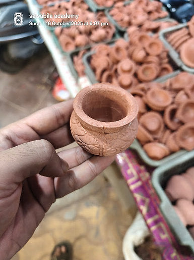 Handcrafted Ceramic Flower Diya | Oil Lamp | Simple Diya