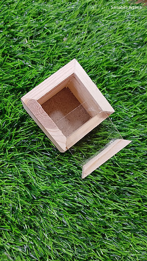 Wooden Acrylic Slider Box 2.5*2.5*2.5