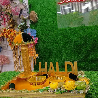 Ready-To-Use Decorated Haldi Platter/Thal | Haldi Ceremony | Wedding