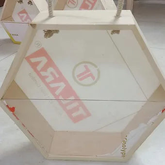 Hexagon wooden acrylic basket
