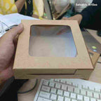 Khaki Window Cookie Boxes