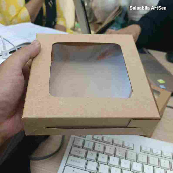 Khaki Window Cookie Boxes