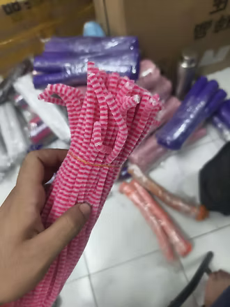 Premium Stripe Zig-Zag Pipe Cleaners – Flexible Chenille Stems for DIY Crafts