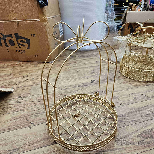 Golden Metal Folding Circle Flower Basket