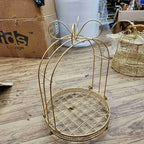 Golden Metal Folding Circle Flower Basket