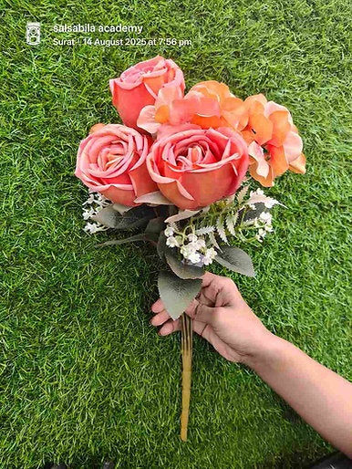 7 Head Big Rose Flower Bunch