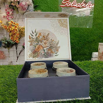 4Pc Jar Wooden Hamper Box with Plastic Jars | Gifting