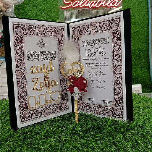 Customized Nikah Nama Booklet Kit | Nikah File With Nikah Pen Nikah Box