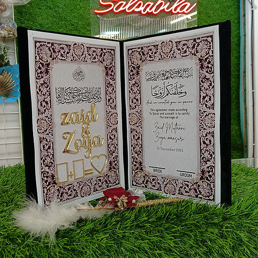 Customized Nikah Nama Booklet Kit | Nikah File With Nikah Pen Nikah Box