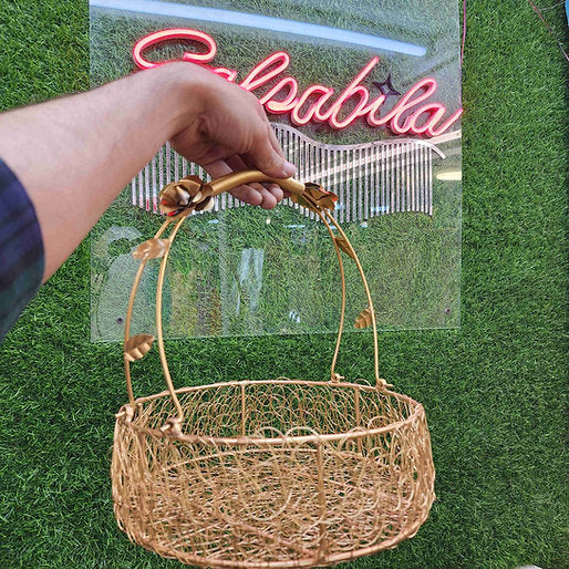 Iron Round Metal Hamper Basket