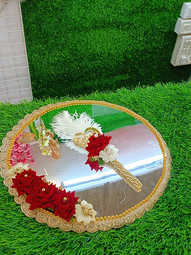 Acrylic Nikah Mirror Plate with Qubool Hai Pen | Muh Dikhai Mirror |Wedding Gift