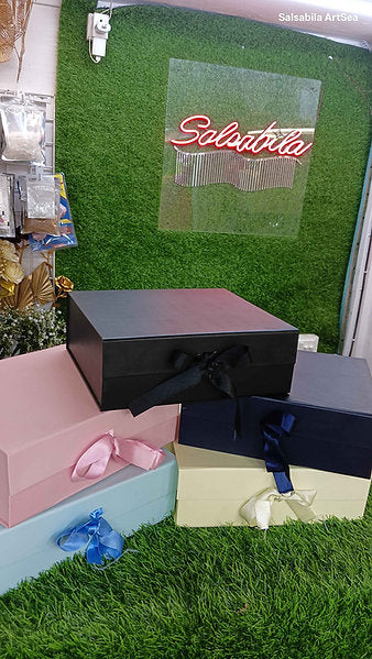 Plain Ribbon Trunk Collapsing Hamper Box