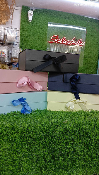 Plain ribbon trunk collapsing hamper box for Teacher's Day gift packaging
