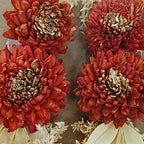 Dry wooden Marigold 2 flower Broach