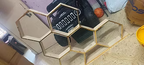 6-section honey comb hexagon wooden stand tray | Decoration Tray