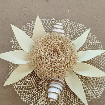 Dry Jute Flower Broach;