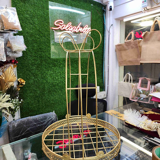 Golden Metal Folding Circle Flower Basket