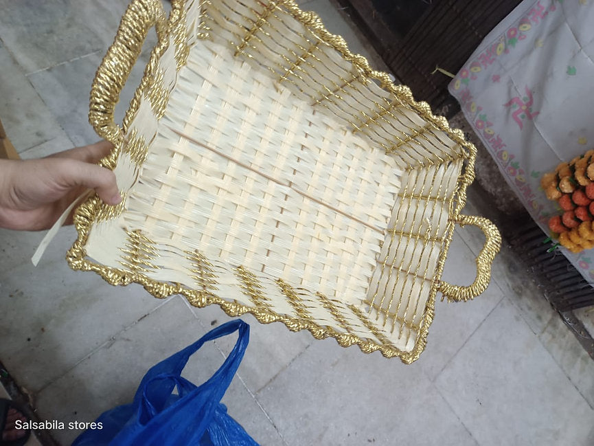 Painted Jute Tray(Basket)