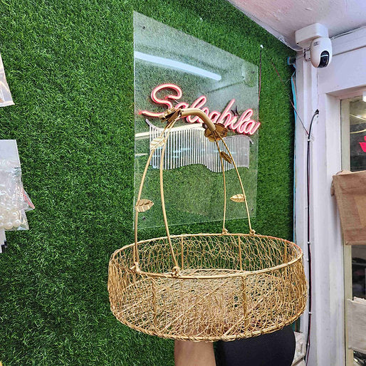 Iron Round Metal Hamper Basket