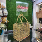 Golden Metal Mesh Basket