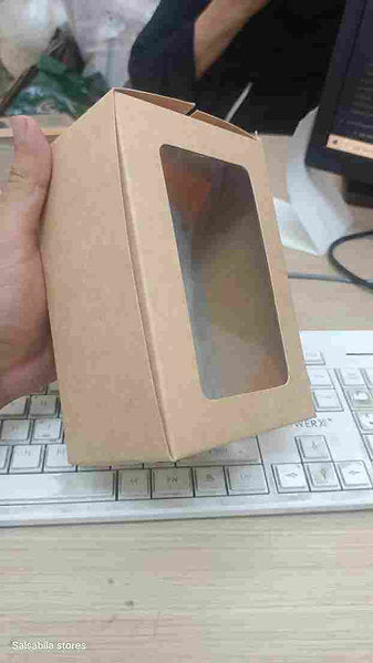 Khaki Window Cookie Boxes