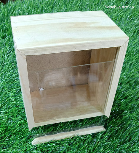 Wooden Acrylic Slider Box 6*6*4