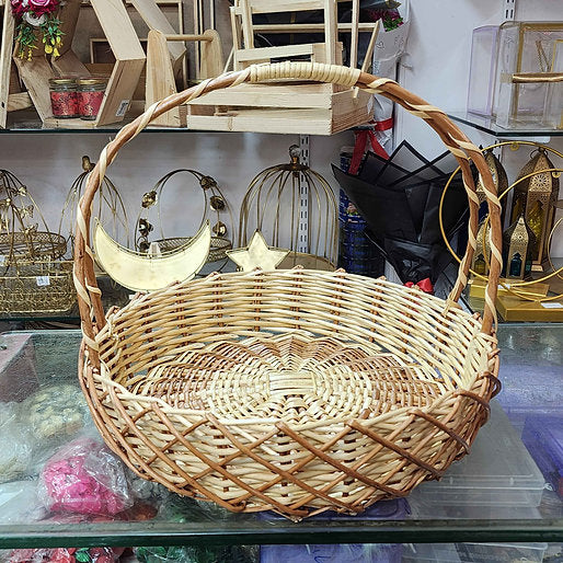 Cross Jali Cane Basket For Hamper & Home Decor