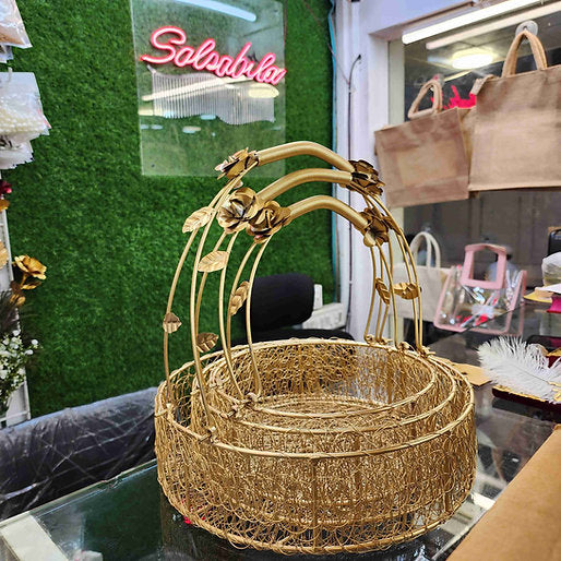 Iron Round Metal Hamper Basket