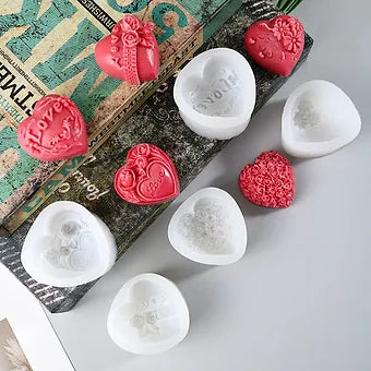 3D Heart Soap & Candle Handmade Mould