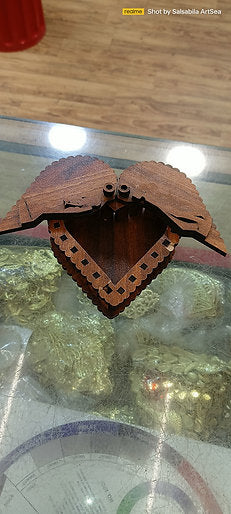 Heart Shape Ring Wooden Box