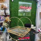 Golden Decorative Metal Hamper Basket